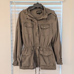 Light drawstring green khaki jacket